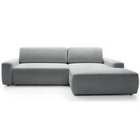 ECKSOFA Baleo Hellgrau Chenille-Bezug - Hellgrau/Schwarz, Kunststoff/Textil (162/264cm) - Selsey