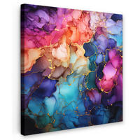 LEINWANDBILD Marmor - Bunt - Abstrakt 50x50 cm - Multicolor, Textil (50/50cm) - MuchoWow