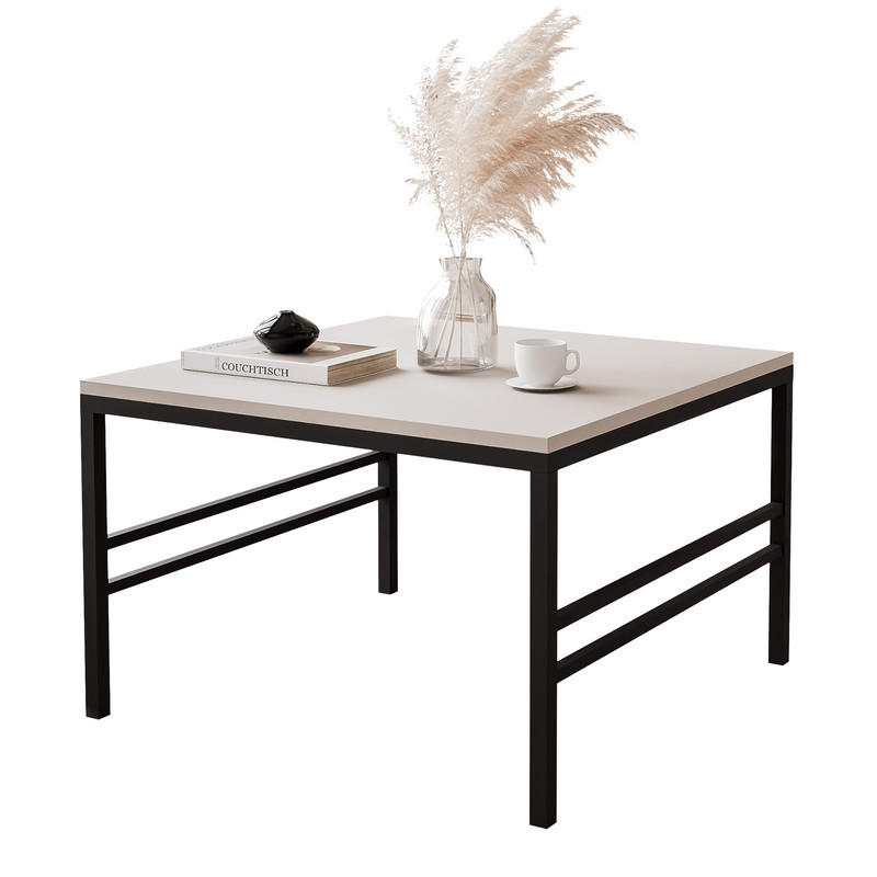 COUCHTISCH FORMA 60/60 cm Quadrat, Schwarz / Kaschmir - Kaschmir/Schwarz, Metall (60/60/40cm) - Idohome