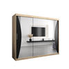 SCHWEBETÜRENSCHRANK 200/250/62 3-türig - Silberfarben/Schwarz, Holz/Kunststoff (250/200/62cm) - Abiks Möbel
