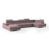WOHNLANDSCHAFT MONTIVA Lila Velours-Stoff mit Schlaffunktion - Lila, Holz (410/89/190cm) - MASSENO