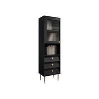 STANDVITRINE Valerio - Goldfarben/Schwarz, Holzwerkstoff/Kunststoff (52/180/39cm) - MIRJAN24
