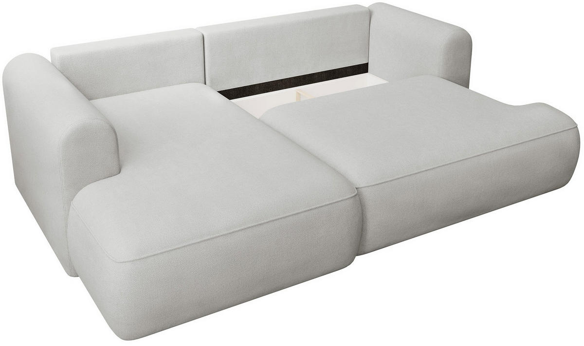 ECKSOFA Ovo Mini Hellgrau links - Hellgrau/Schwarz, Kunststoff/Textil (238/156cm) - Selsey