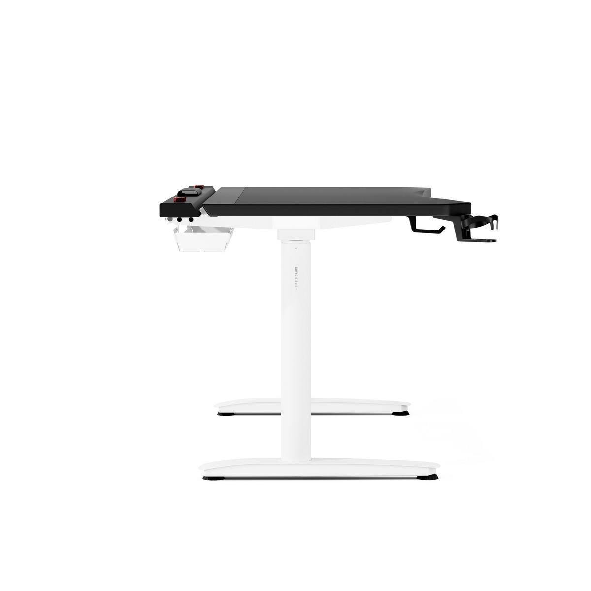 ELEKTRISCH verstellbarer Gaming-Schreibtisch X-Forge 160 x 80 cm - Schwarz/Weiß, Metall (80/160/72cm) - Diablo Chairs