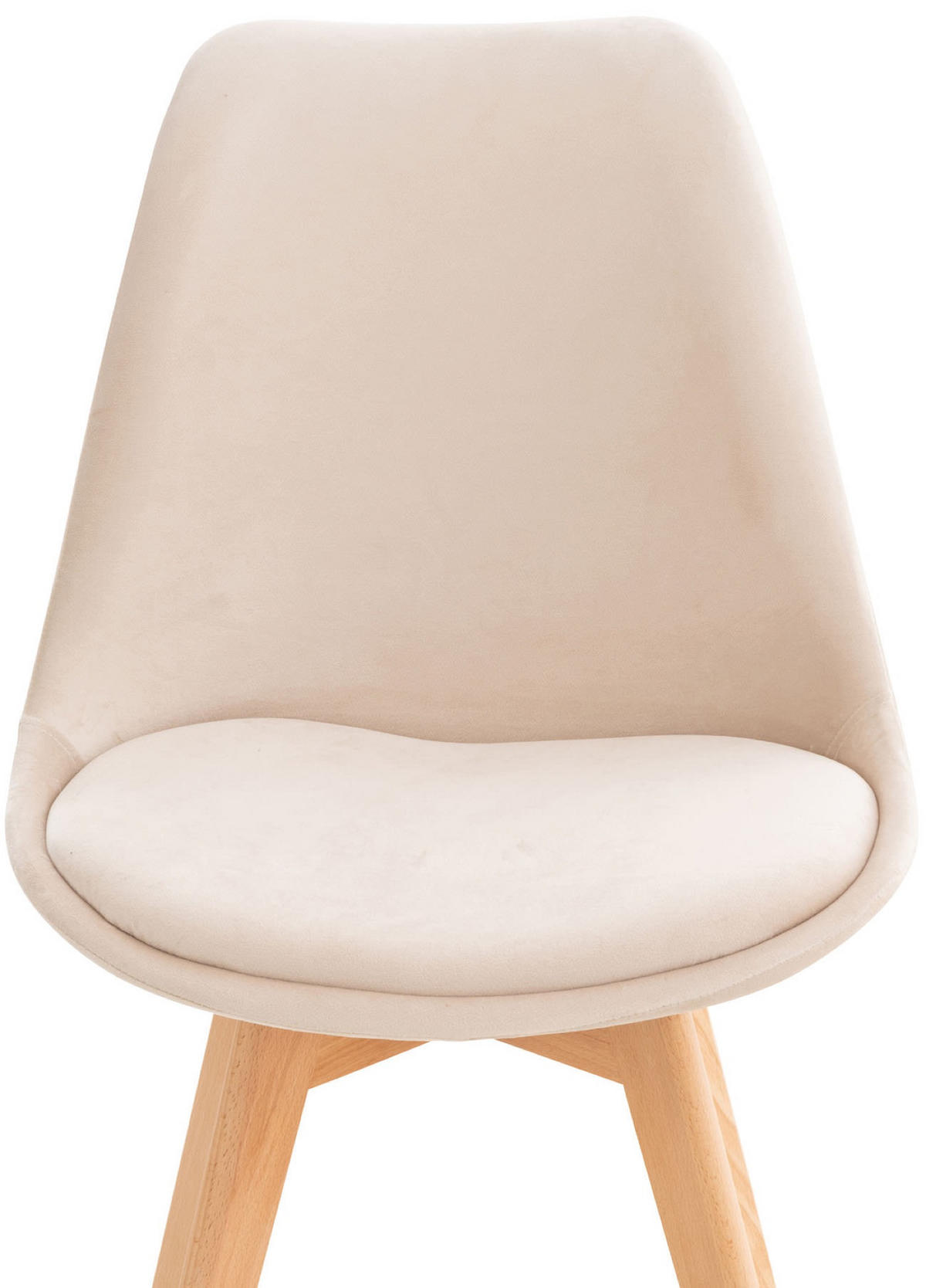 ESSZIMMERSTUHL Lines, Samt beige - Beige/Naturfarben, Holz/Textil (49/83/50cm) - TPFLiving