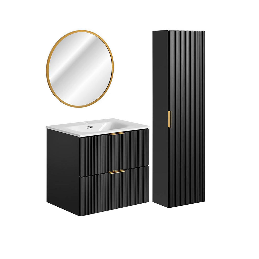 Petits-meubles KOUPELNOVÝ NÁBYTEK 60.2cm Adriel 2er-Set Matná černá