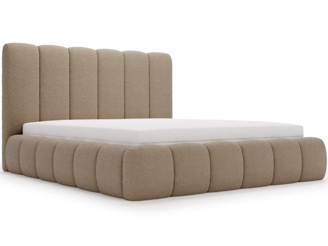 POLSTERBETT Imperial 180x200 Bouclé-Stoff Braun - Braun, Textil (180/200cm) - Graingold