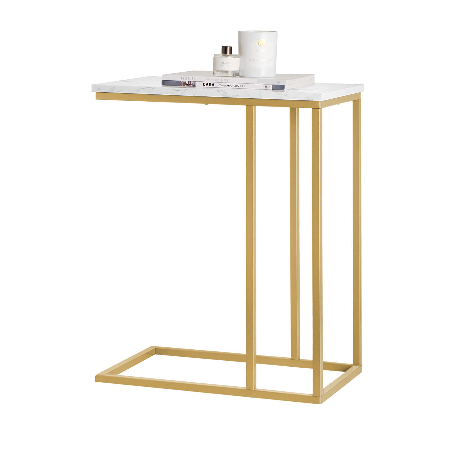 BEISTELLTISCH Golden - Goldfarben, Holzwerkstoff (30/48/61cm) - SoBuy