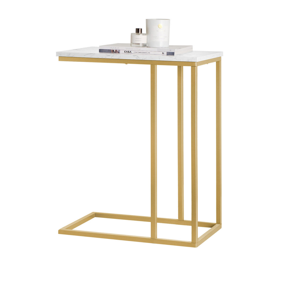 BEISTELLTISCH Golden - Goldfarben, Holzwerkstoff (30/48/61cm) - SoBuy