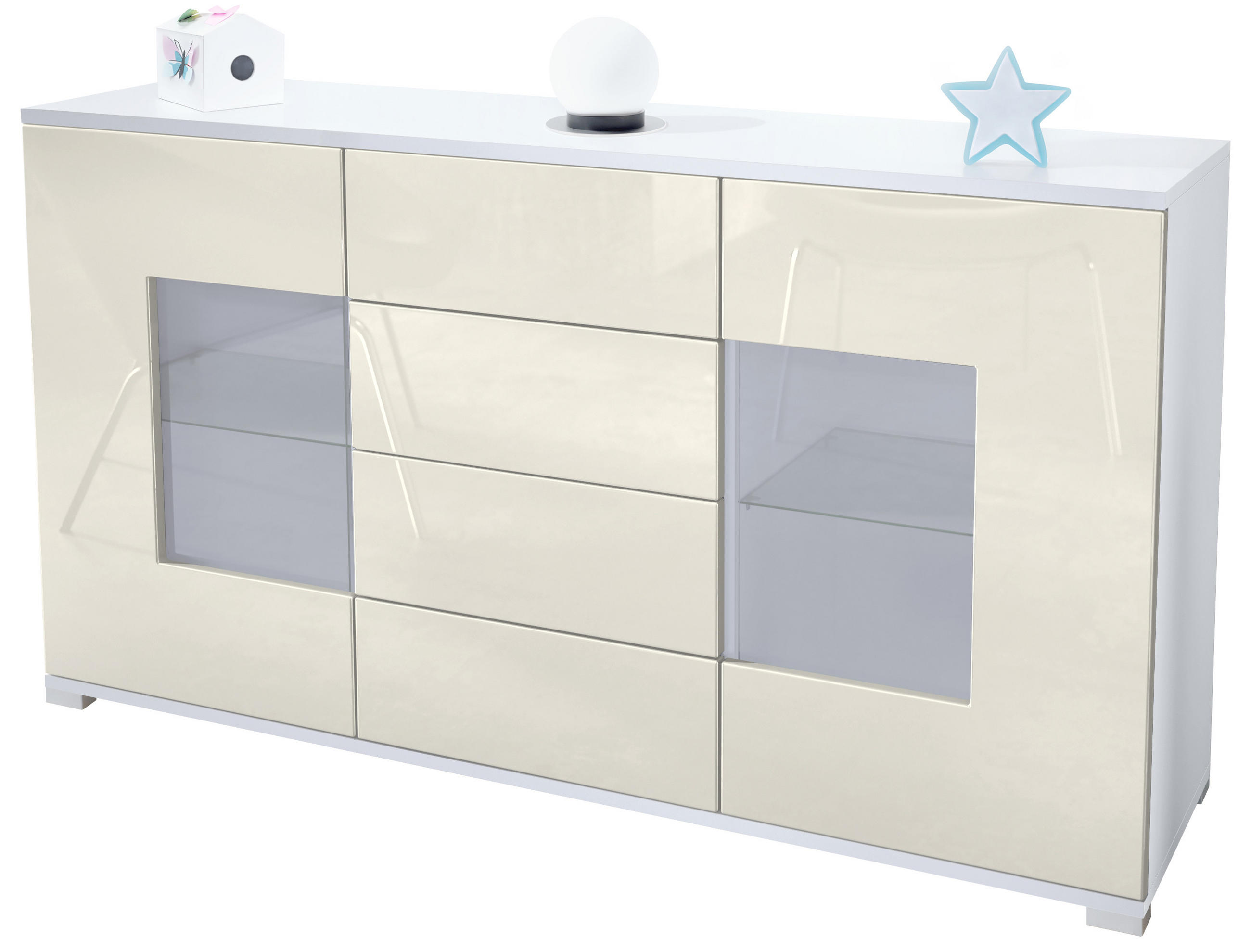Vladon Sideboard Creme 138.5x75.5x35 cm