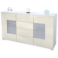 SIDEBOARD Grömitz Creme Hochglanz - Creme, Holzwerkstoff (138.5/75.5/35cm) - Vladon