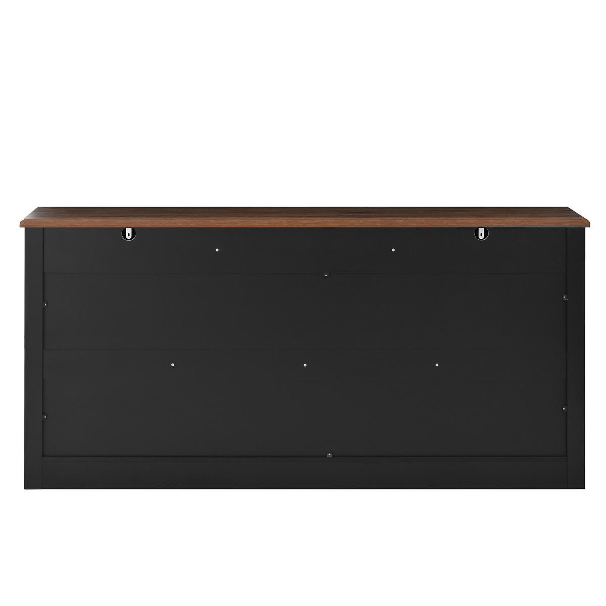 SIDEBOARD DE-37510 160/35/76 cm mit 3 Schubladen und 4 Türen Schwarz - Schwarz, Holzwerkstoff (160/76/35cm) - ComfortXL