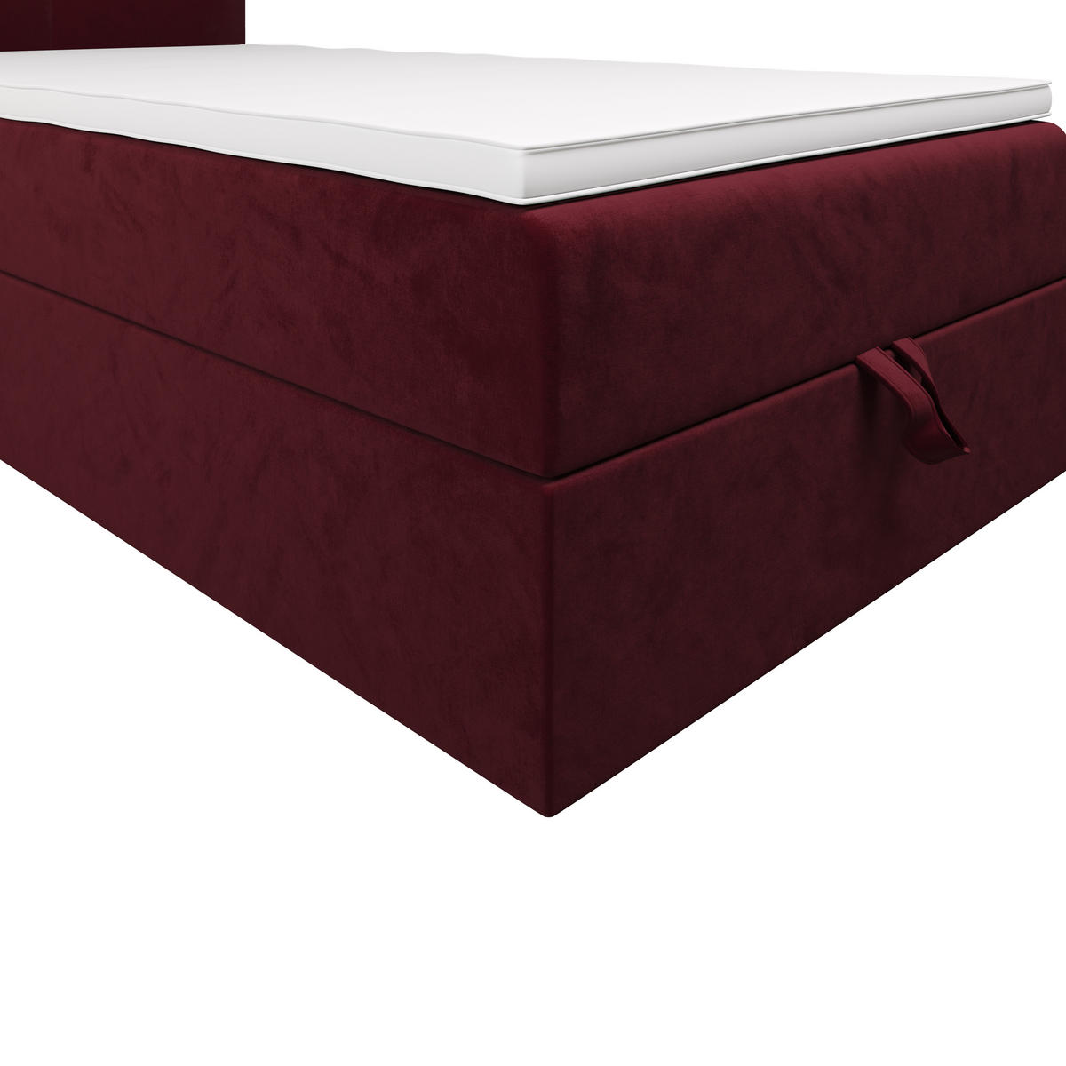 BOXBETT ALTEA 90x200 Monolith 59, mit Matratze H3, Bonell und Topper, Rot - Rot, Holz/Kunststoff (90/200cm) - Bedante