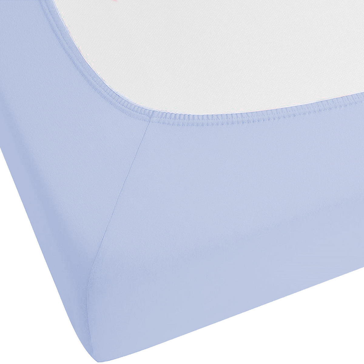 SPANNBETTLAKEN 200/200 cm Baumwolle Hellblau Janbu - Hellblau, Textil (200/200cm) - Beliani