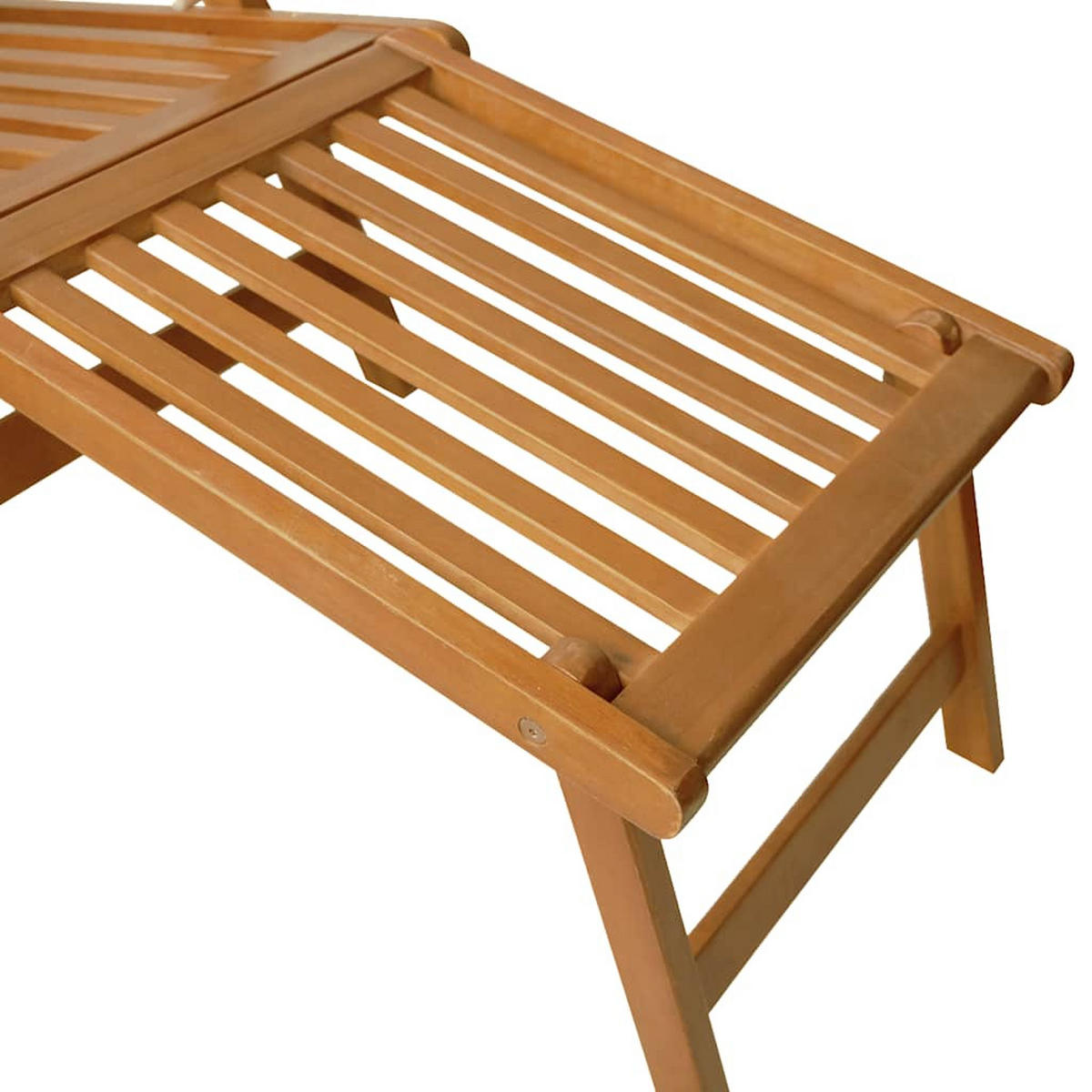 GARTENLIEGEN Mit Fussteil 2er set Massivholz Akazie - Braun, Holz (55/72/168cm) - vidaXL