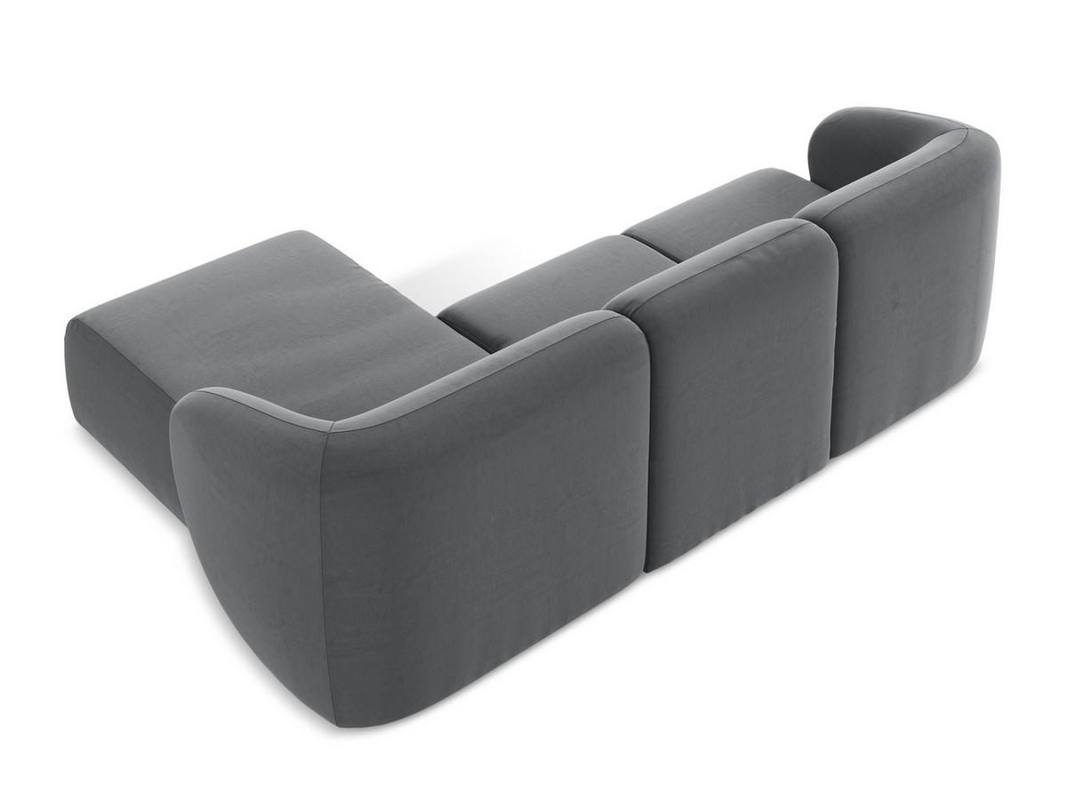 ECKSOFA Rechts Bouclé Stoff Grau - Taupe/Schwarz, Holzwerkstoff/Kunststoff (240/90cm) - Makamii