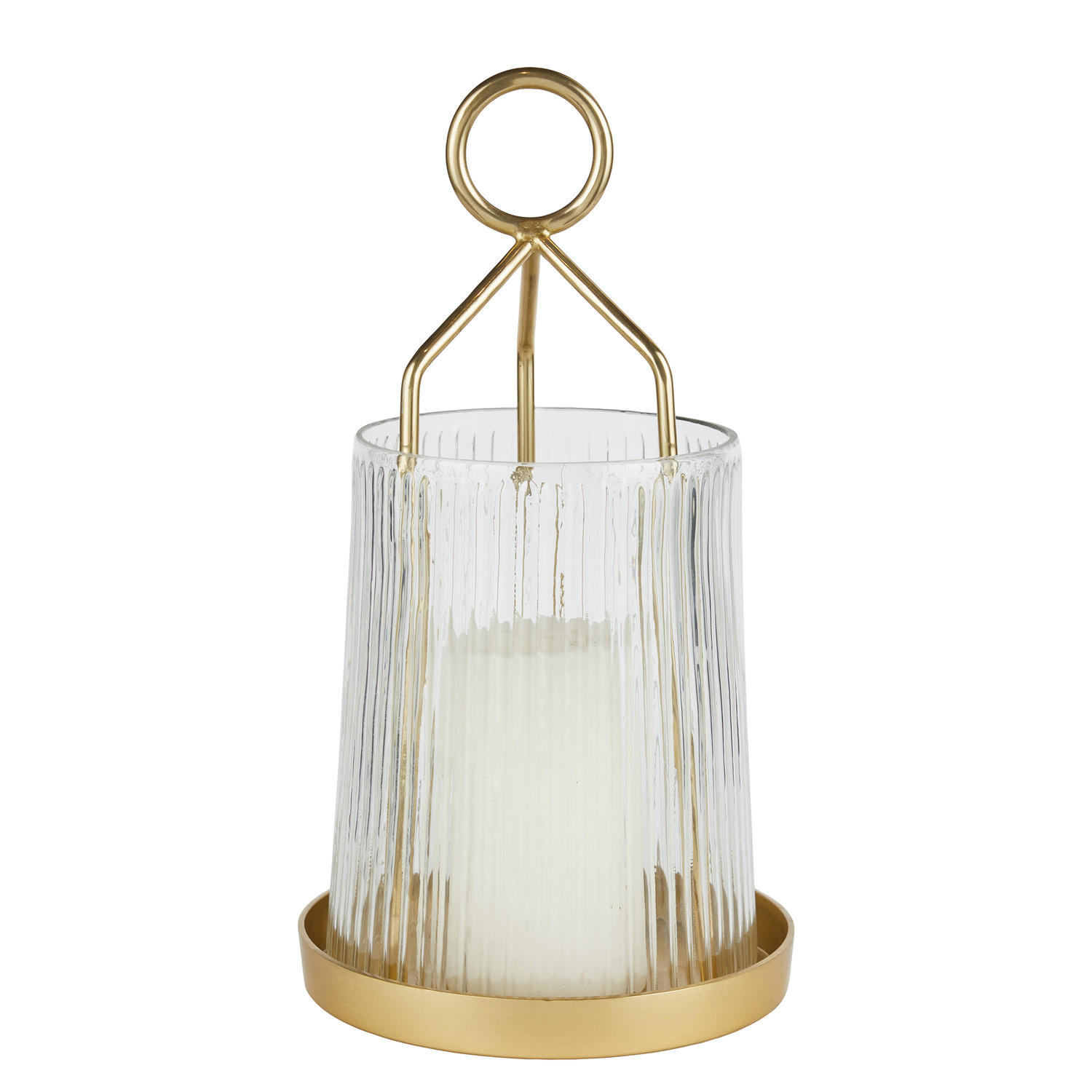 WINDLICHT Jolly & Bright - Goldfarben, Glas (21/28/21cm) - Butlers