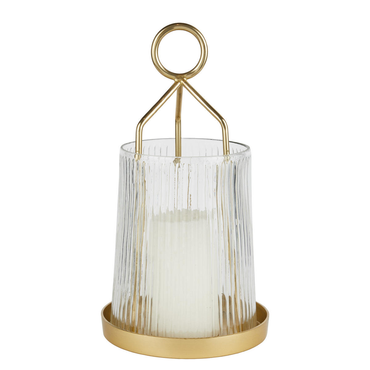 WINDLICHT Jolly & Bright - Goldfarben, Glas (21/28/21cm) - Butlers