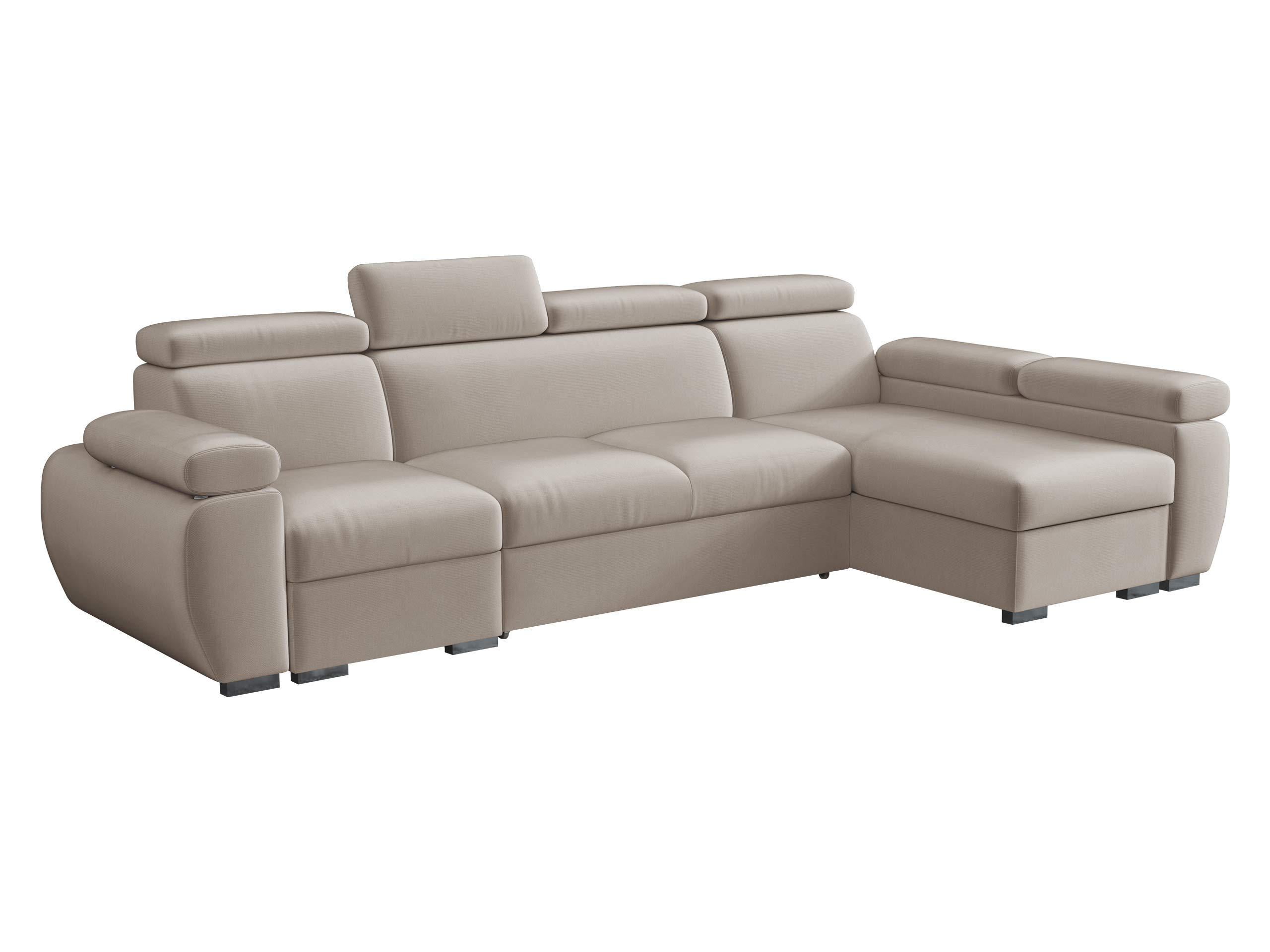 ECKSOFA Boston LCP, Seite: Rechts 1P(65)+2R+LCP - Silberfarben/Naturfarben, Holz/Textil (320/170cm) - MIRJAN24