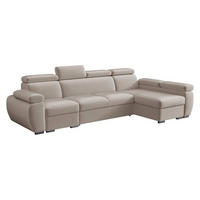 ECKSOFA Boston LCP, Seite: Rechts 1P(65)+2R+LCP - Silberfarben/Naturfarben, Holz/Textil (320/170cm) - MIRJAN24
