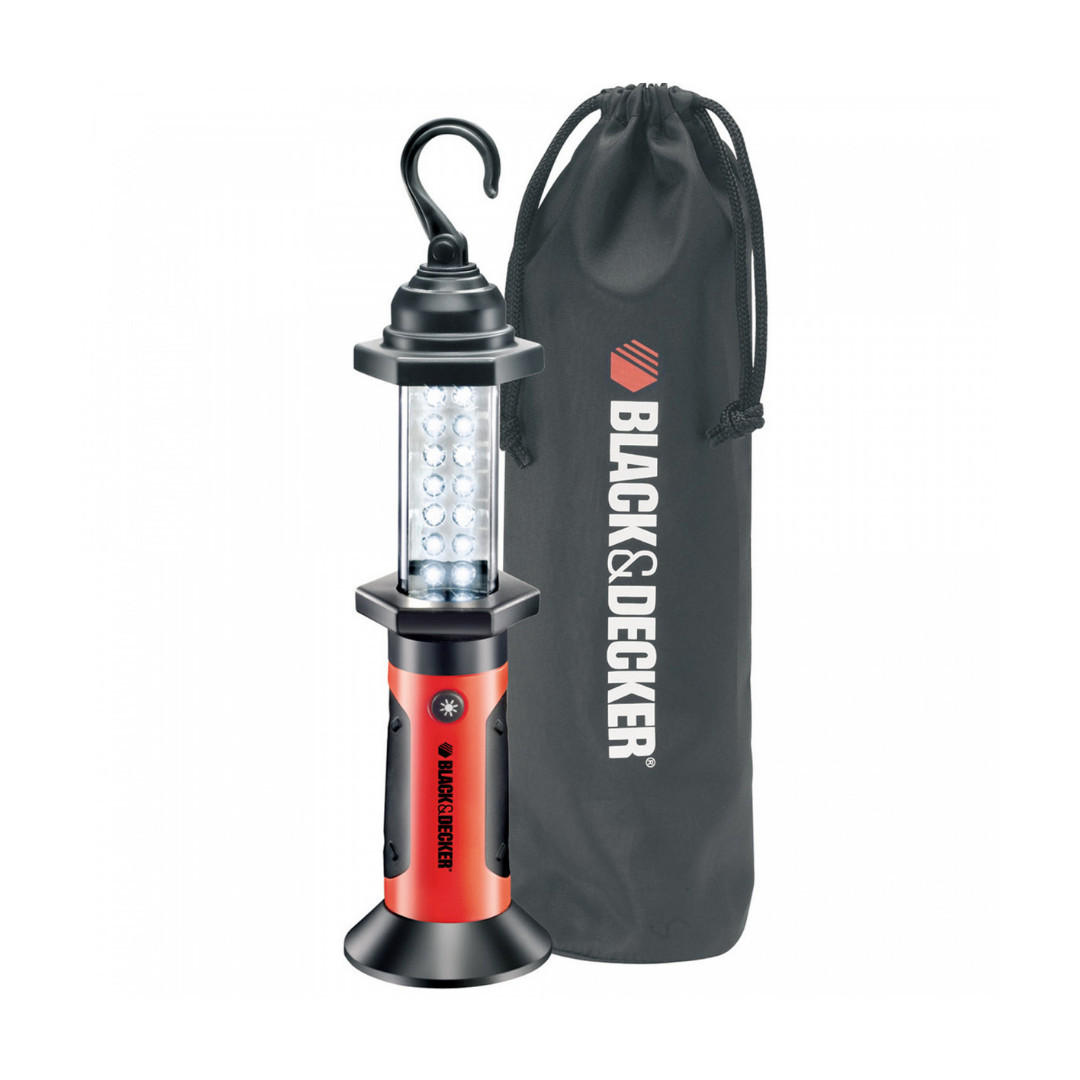 ARBEITSLAMPE Schwarz Rot 14 LED batteriebetrieben mit Haken - Schwarz/Orange, Kunststoff (8/8/30cm) - Black & Decker