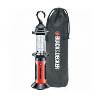 ARBEITSLAMPE Schwarz Rot 14 LED batteriebetrieben mit Haken - Schwarz/Orange, Kunststoff (8/8/30cm) - Black & Decker