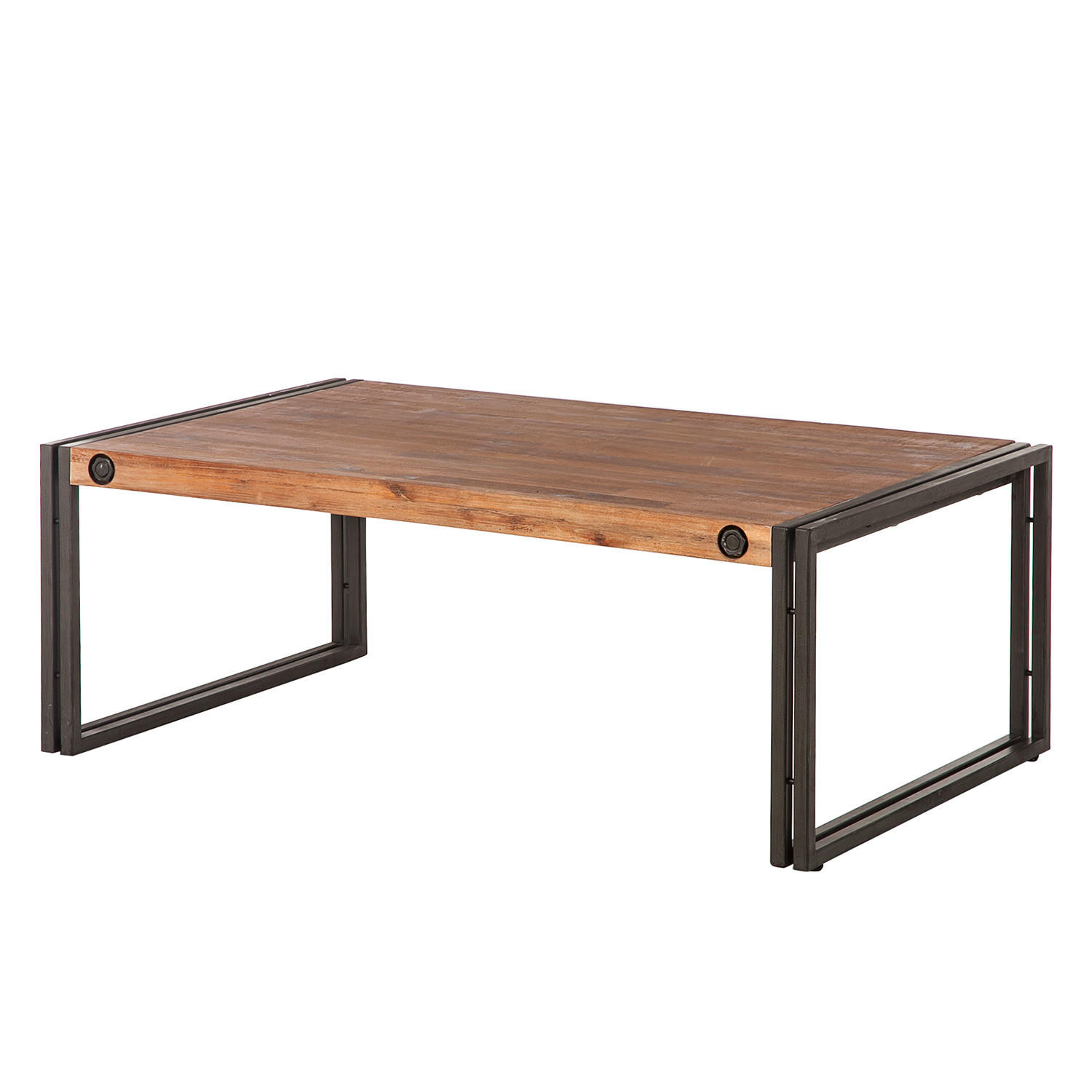 COUCHTISCH 110 cm - Akazie massiv / Metall - Akazie / Anthrazit - Akaziefarben/Grau, Holz/Metall (70/110/35cm) - home24