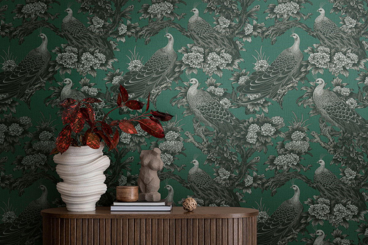 VLIESTAPETE Grün 53/1005 cm - Grün, Textil (53/1cm) - KUNSTLOFT
