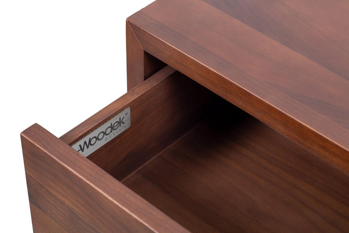 NACHTTISCH Hugo 2er Set, Walnuss - Braun, Holz (55/39/30cm) - WOODEK