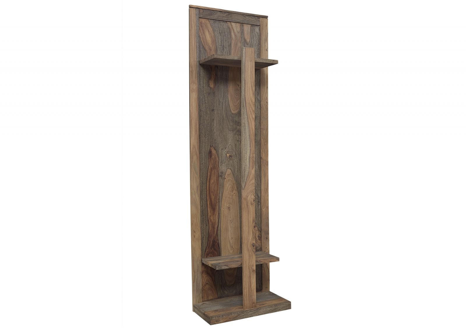 WANDGARDEROBE Sheesham 55x35x200 grau geölt NATURE GREY #002 - Grau, Holz (55/200/35cm) - Massivmoebel24