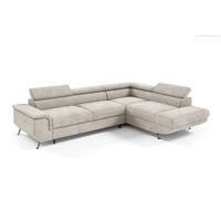 ECKSOFA Plato Mit Schlaffunktion - Beige, Holzwerkstoff/Textil (202/268cm) - Fun Möbel