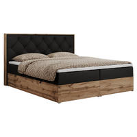 BOXBETT VENETO 140/200 Schwarz Kunstleder - H3 - Schwarz, Holz/Textil (140/200cm) - MKS