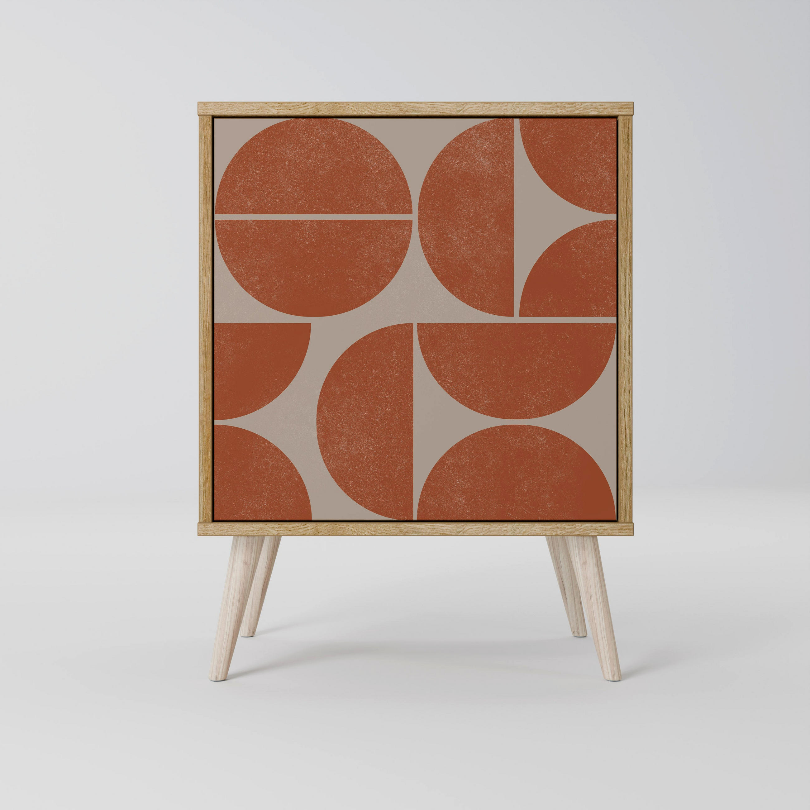 SIDEBOARD REPETITION COMPULSION, Eichefarben, 57,5x42x77,5 cm, Schräge Buchenholzfüße - Eichefarben/Buchefarben, Holzwerkstoff/Buchenholz (57.5/77.5/42cm) - SpaceRebels