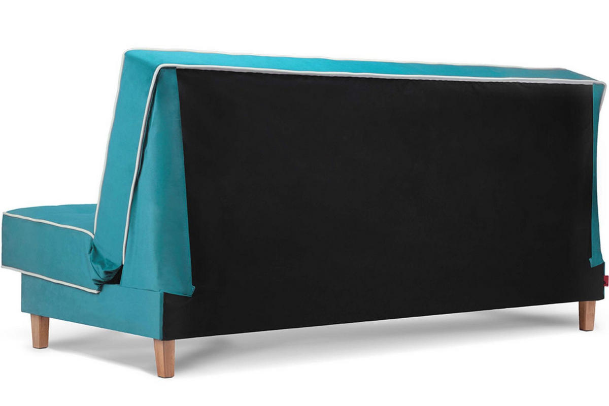 3-SITZER-SCHLAFSOFA DOZER Velours, türkis/ecru - Türkis/Ecru, Textil (197/94/93cm) - KONSIMO®