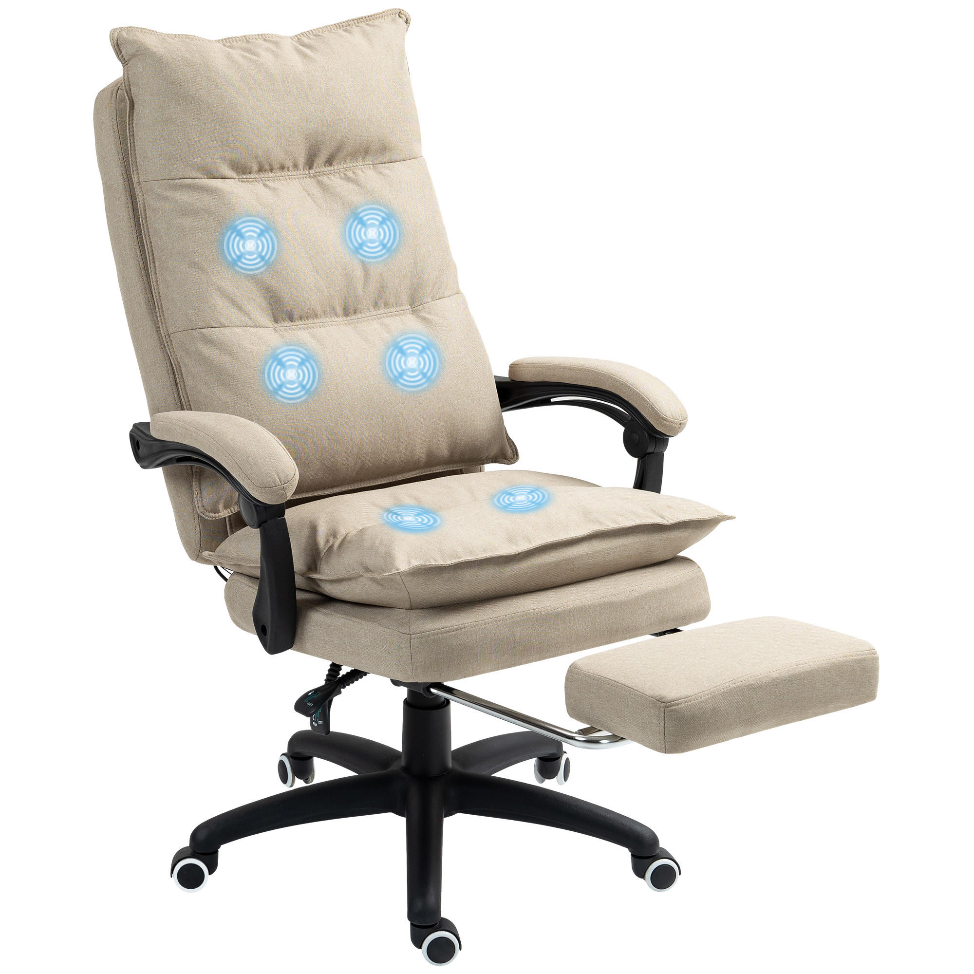 CHEFSESSEL DE-11706 mit Massagefunktion, 135° neigbar Beige - Beige, Textil (62/130/70cm) - ComfortXL