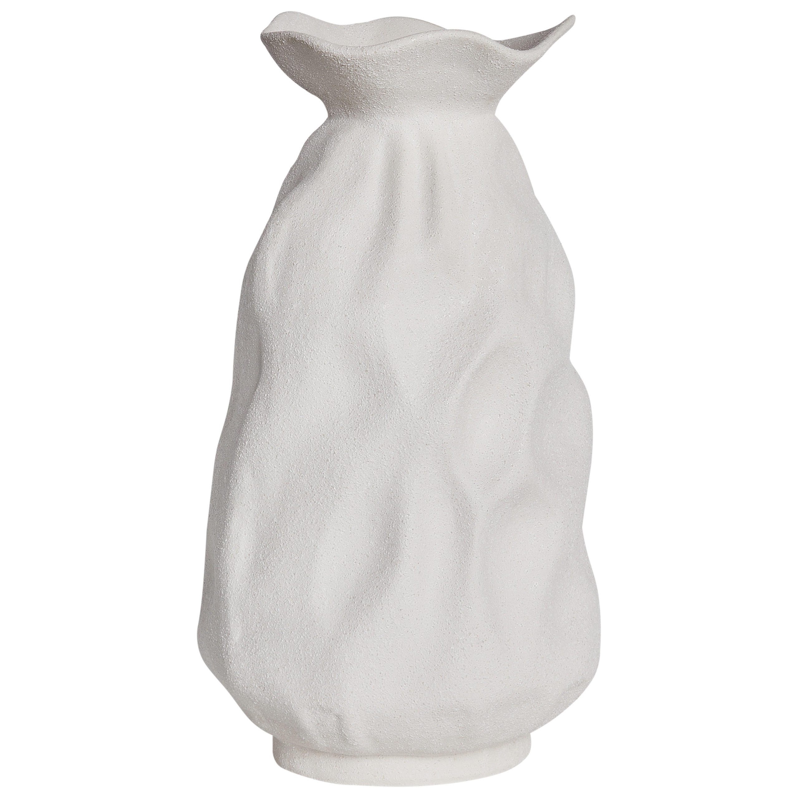 BLUMENVASE Steinzeug weiß Cattail - Weiß, Stein (40cm) - Beliani