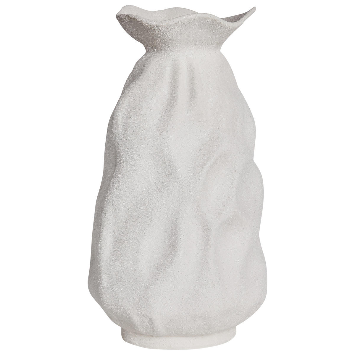 BLUMENVASE Steinzeug weiß Cattail - Weiß, Stein (40cm) - Beliani