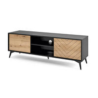 TV-SCHRANK Loft 154 cm Emerald - 2 Türen, Schwarz, Evoke Eiche - Braun, Holz (154/50/39cm) - Emporius