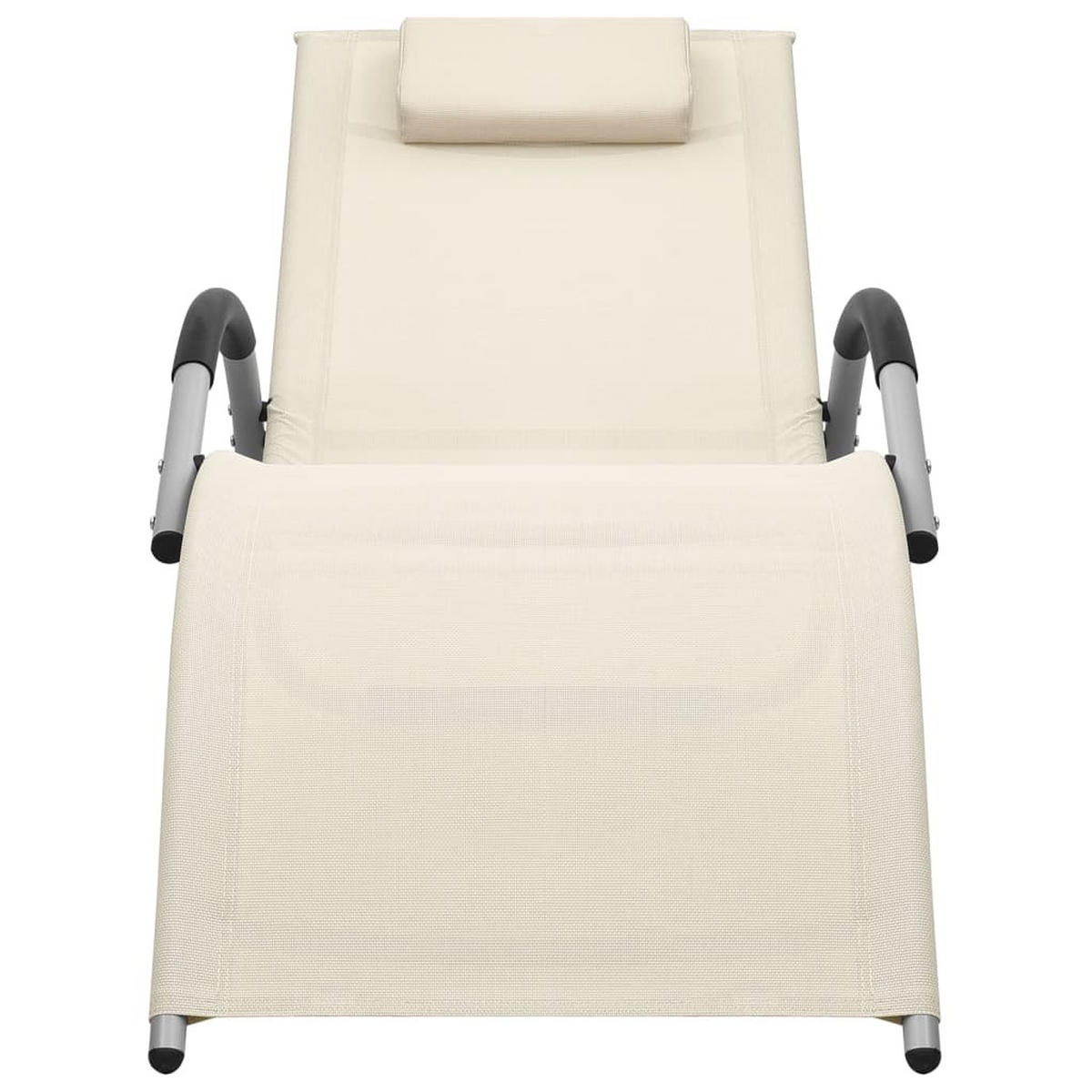 SONNENLIEGE Textilene Creme und Grau - Creme, Textil (62/67/159cm) - furnicato