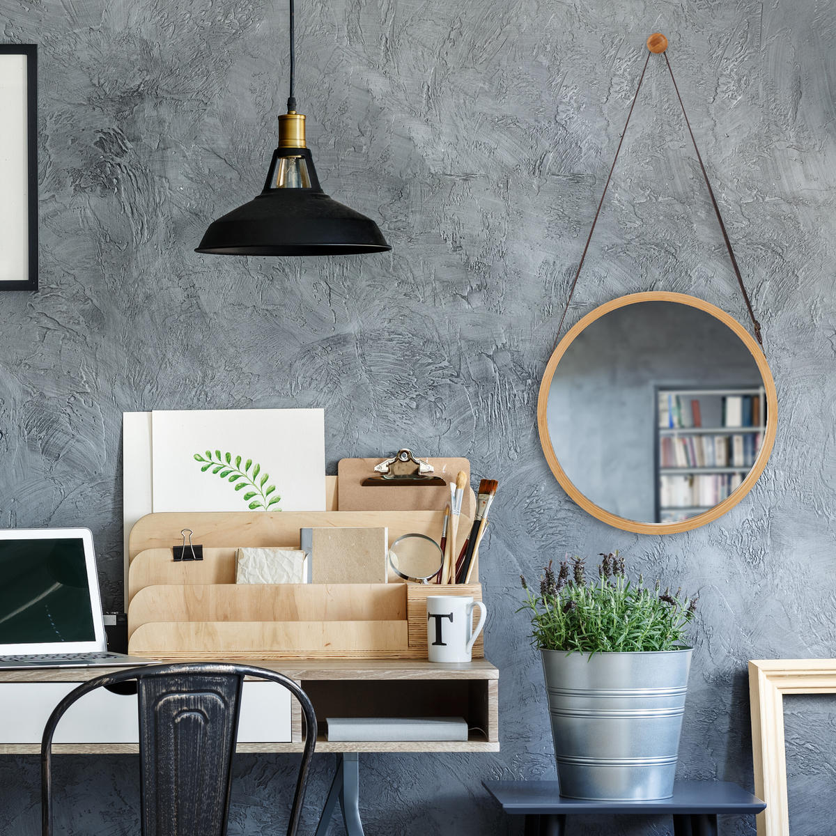 HÄNGESPIEGEL - Transparent, Glas/Holz (38/38/1.5cm) - Relaxdays