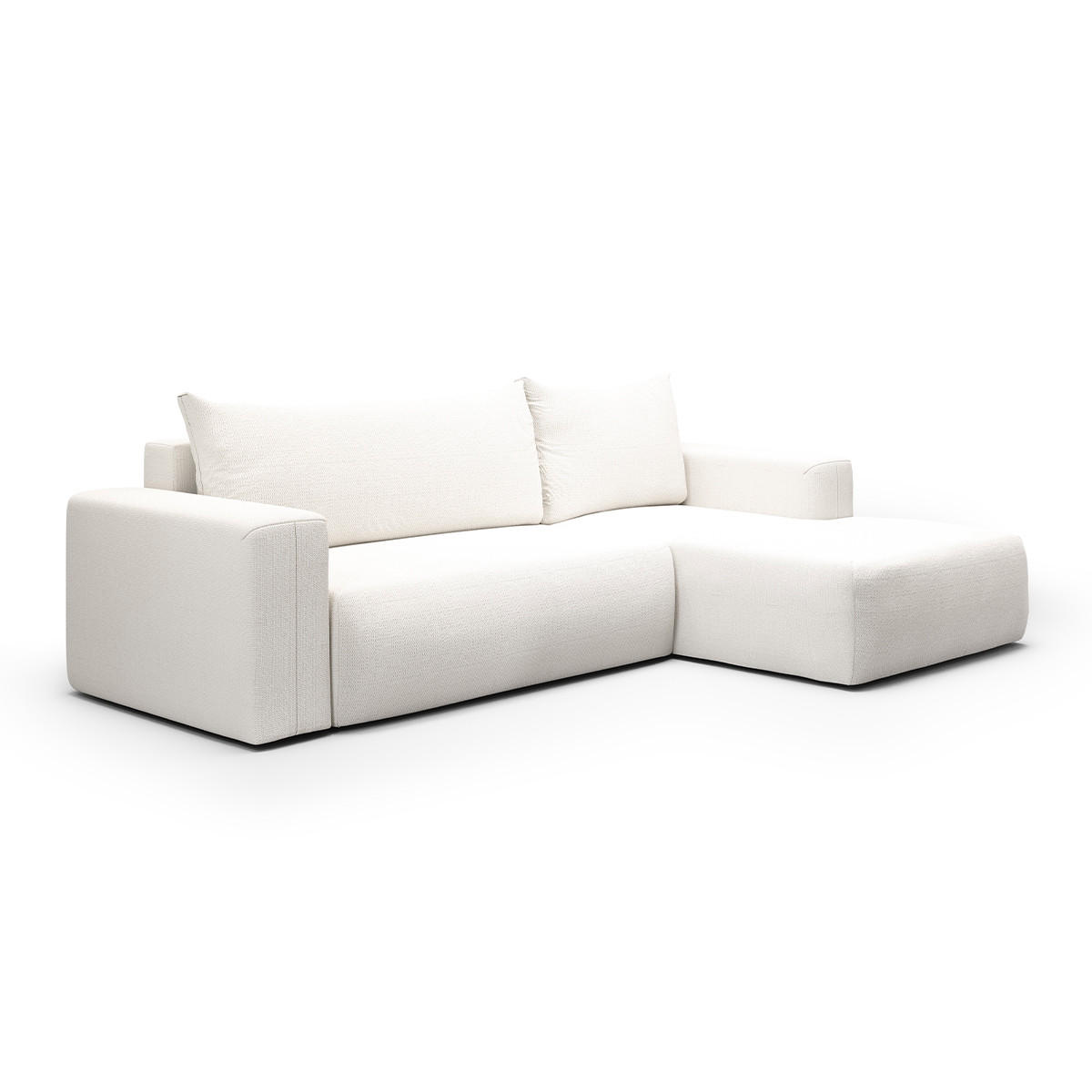 ECKSOFA Bliss 3 Sitzplätze Gebrochenes Weiß - Weiß, Holz (268/163cm) - Petits-meubles