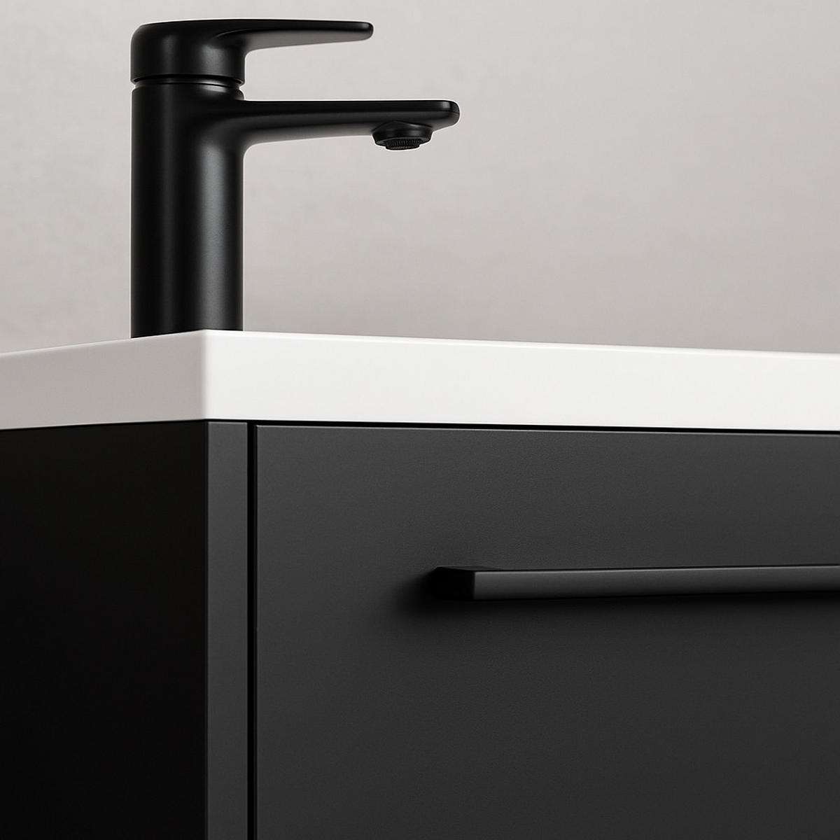 GÄSTE-WC-MÖBELSET Florence 2 Teile Schwarz Hochglanz - 40 x 22 x 50 cm - Schwarz, Holz (40/50/22cm) - Badplaats