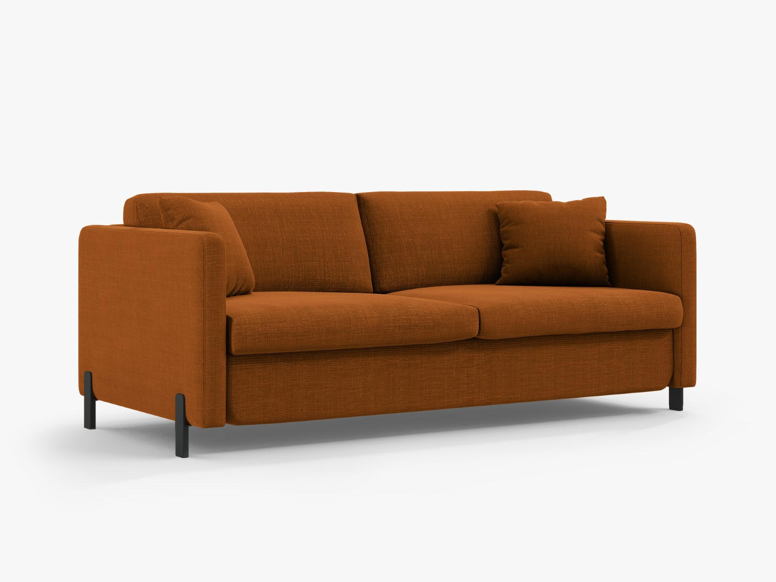 SOFA ausklappbar Gloria aus strukturiertem Stoff ziegelrot 2 Sitzplätze - Orange, Textil (102/80/182cm) - Micadoni