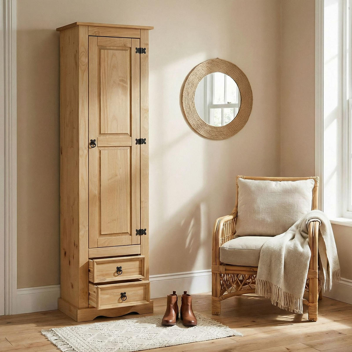 SCHUHSCHRANK TEQUILA braun - Braun, Holz (53/190/38cm) - IDIMEX