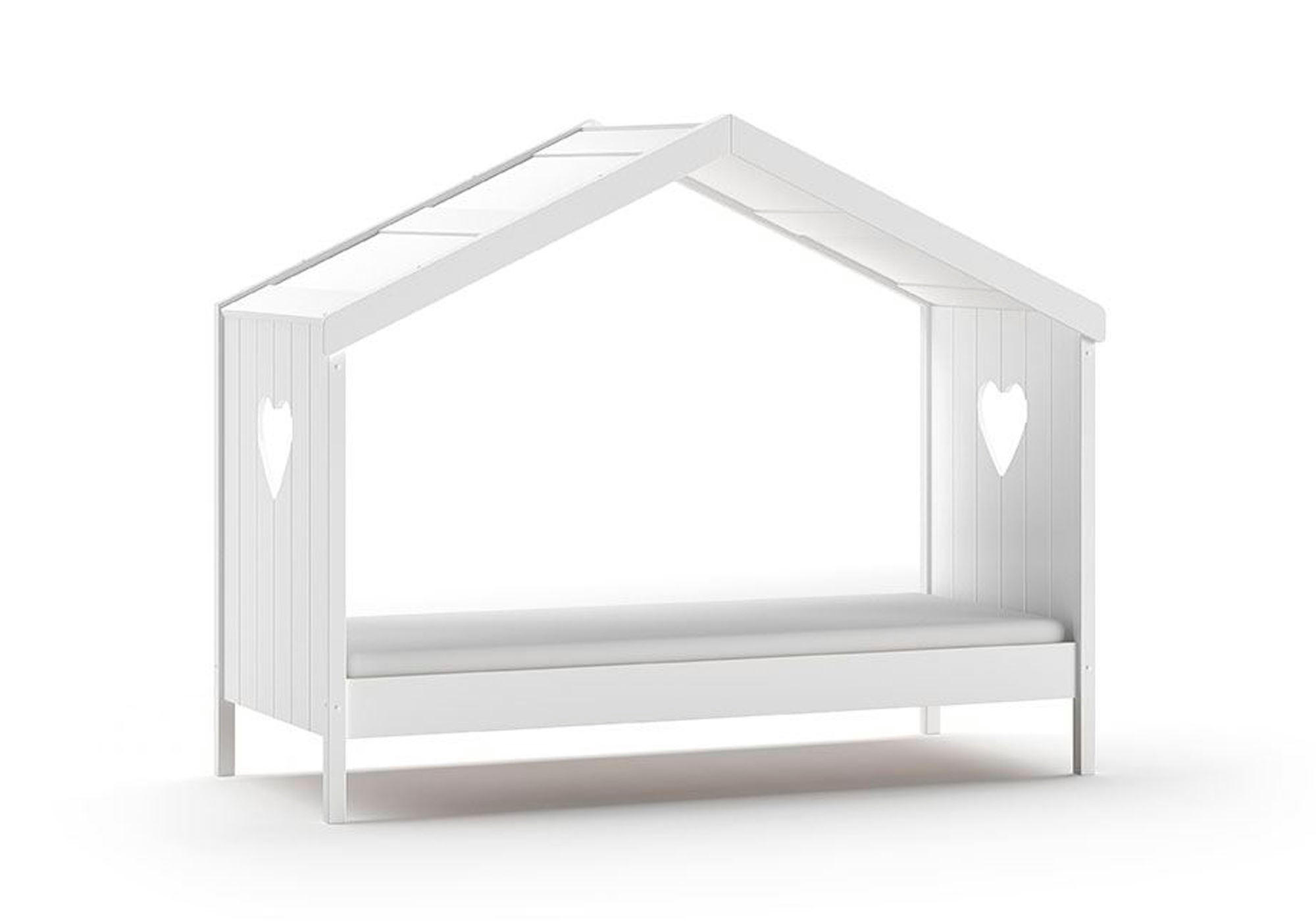 HAUSBETT Kamila 1 213x172x99 aus Massivholz+MDF in Weiß - Weiß, Holz (90/200cm) - 58aufmkessel