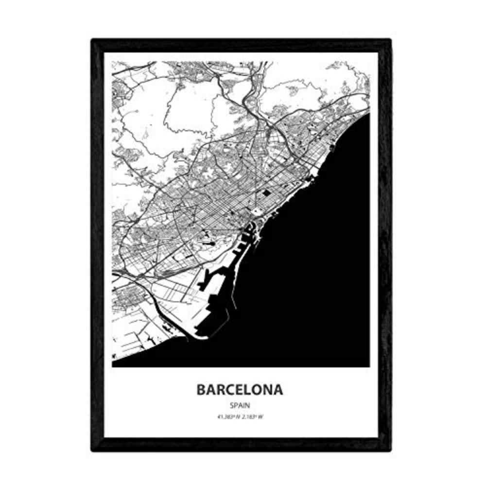 POSTER Barcelona - Spanien A4 Rahmenlos - Klar, Papier (29.7/5/21cm) - Nacnic