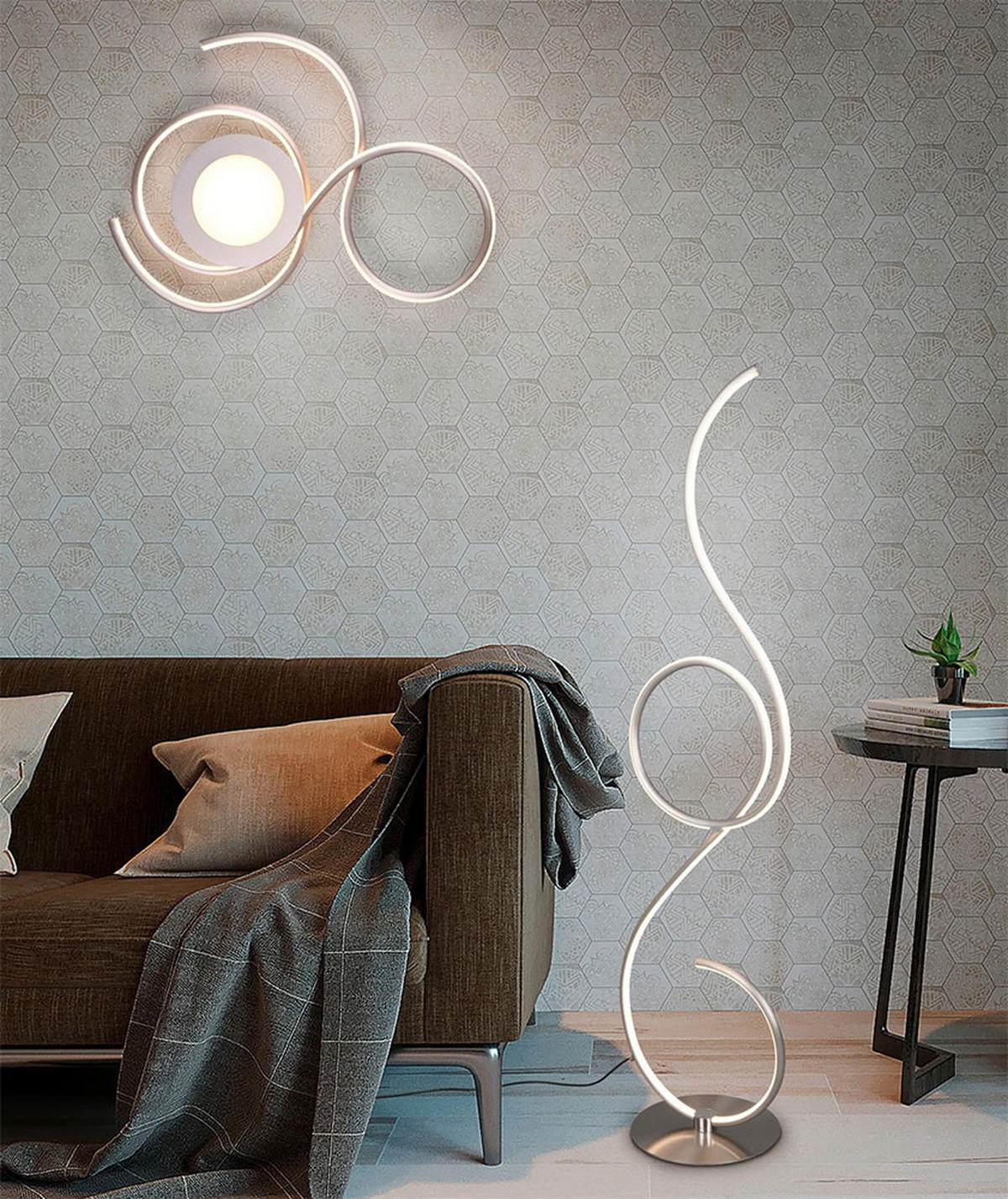 LED DECKENLEUCHTE JIVE Silber - Silberfarben, Metall (45/50/7cm)