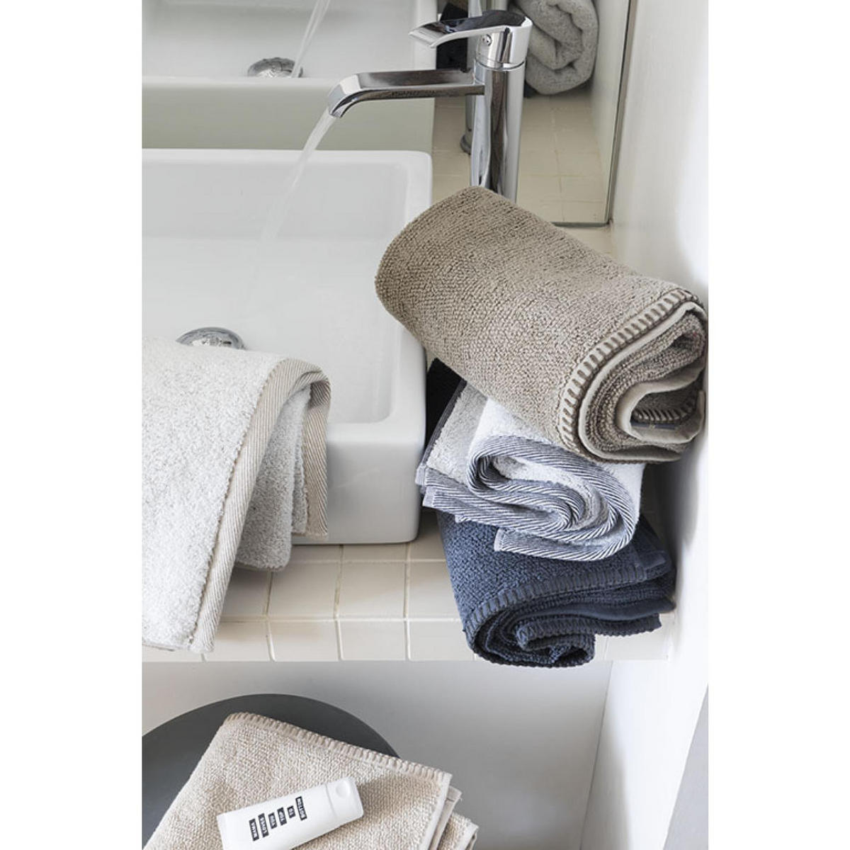 BADETUCH Bora leinen 90 x 150 cm - Champagner, Textil (90/150cm) - Vivaraise