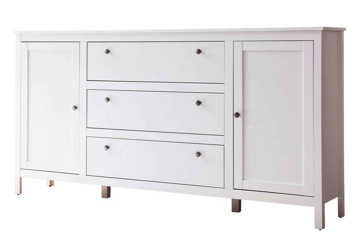 KOMMODE FARGE mit Schubladen und Türen, weiß - Weiß, Holz (183/98/38cm) - KONSIMO®