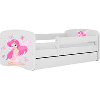 KINDERBETT Emily mit Schublade und Matratze, Weiß 80x180 cm - Weiß/Rosa, Holzwerkstoff (180/80cm) - WFL GROUP